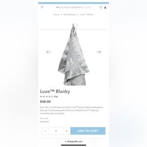 Little Giraffe baby security blanket